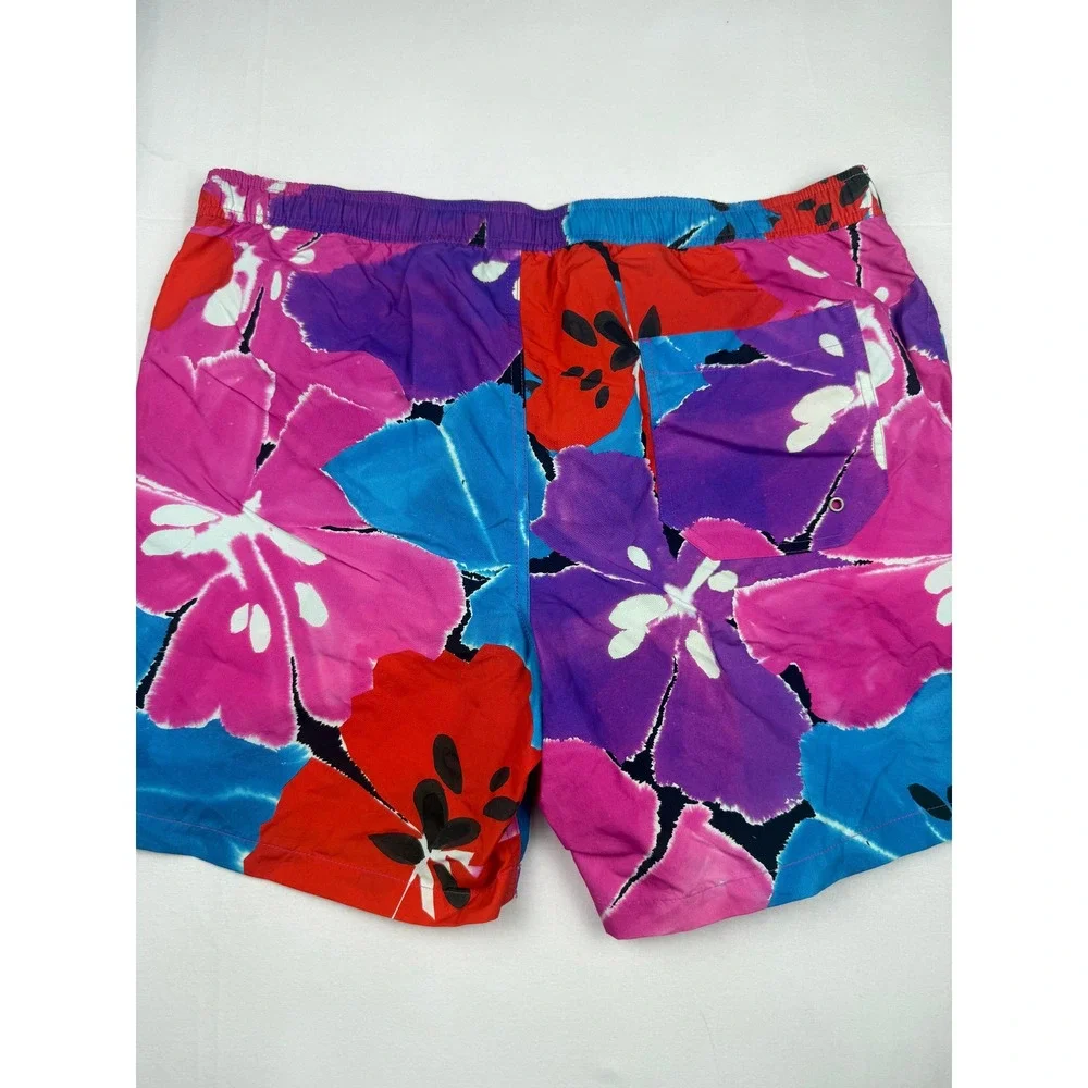 AllSaints Swim Trunks Large Multicolor Floral Print Board Shorts Drawstring